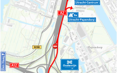 Nachtelijke afsluiting A2 Ouderijn-Utrecht Centrum 13, 14, 15 oktober