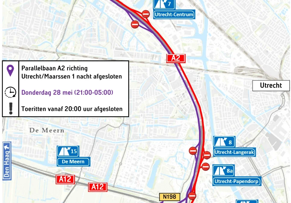 Informeren wegwerkzaamheden A2 27+28 mei