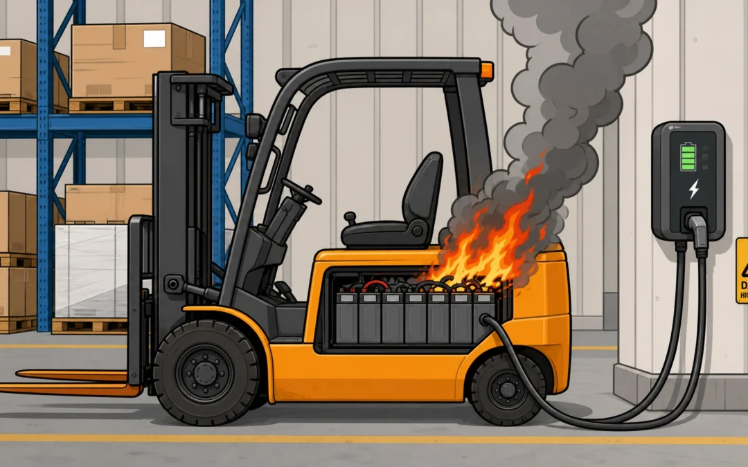 Toename accubranden op bedrijventerreinen: nachtelijk opladen zonder toezicht vormt groot risico!