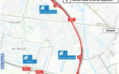 Wegwerkzaamheden A2 | 15+16+18 juni